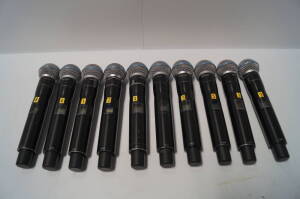 Lot of 10 Shure UR 2 Wireless Microphone Transmitters with Beta B58A Capsules
