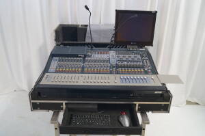 Avid Venue SC48 Console with Neovo X17AV 17" Monitor and Keyboard and Mouse and Cover and Lights