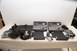 Black Magic Controller kit (Contains (2) Blackmagic (1) ME ATEM Controller, (2) Dell Latitude E5450 Laptop, (2) LG 22MP47HQ LCD Monitors, with assorted cables and power supply)