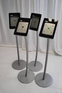 Lot (4) iPad Silver Floor Stands