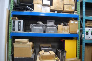 Lot Dresser containing Electronic Components, Audio Pro 16S Console in Case, (3) MicroTile Panels, Color Kinetics PDS-150E, Leyard CarbonLight LED Panel, Assorted Imposa Panels, Sony BRC300 Robocam, Avid Lot Monitors and Hardware, Antenna Parts and Cables