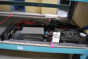 Lot (2) Cisco SG300-10P Network Switch, Furman PL8C, (2) RACDCB Circuit Breaker AC Panel, and (5) Assorted Rack Panels