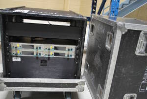 Lot (4) Sennheiser EW300 IEM G3 Transmitter, IEM-1 In Ear Panel and RACDCB Circuit Breaker AC Panel
