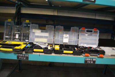 Lot (14) Miscellaneous Sized Tool Box containing a Variety of Video Tools, Accessories and Hardware