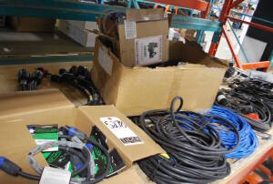 Lot Assorted Power Bars, Extension Cables, Ethernet, SOCA Splays and NL4 Cables