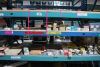 Lot Contents of 11 Shelves: Assorted Philips/OSRAM/Sylvania/NOMA Bulbs, Florescent Fixtures and Haze Fluid - 6