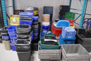 Lot Assorted Garbage Bins, Tubs and Crates